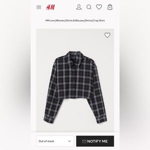 DIVIDED Crop Top Wool Flannel size small